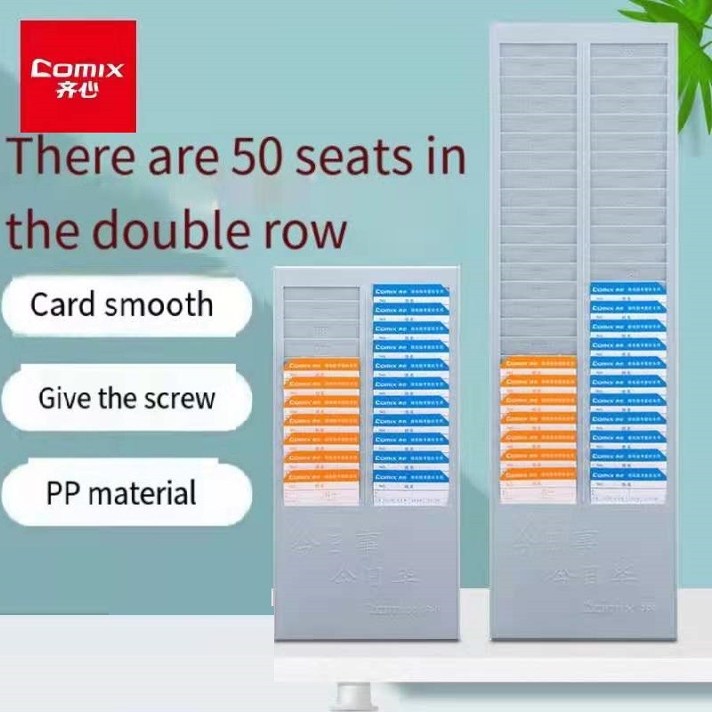 Time Card Rack Wall Mount Holder 24/50 Pocket Slot for Attendance