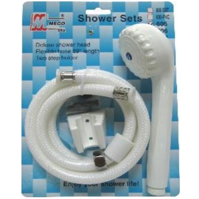 MECO 605 PLASTIC TELEPHONE SHOWER WITH HOSE 59" SHOWER SET HEAVYDUTY