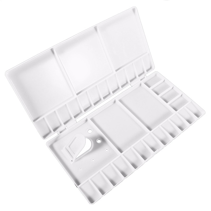 Art Paint Tray Artist Oil Watercolor Plastic Palette White 33 Grids