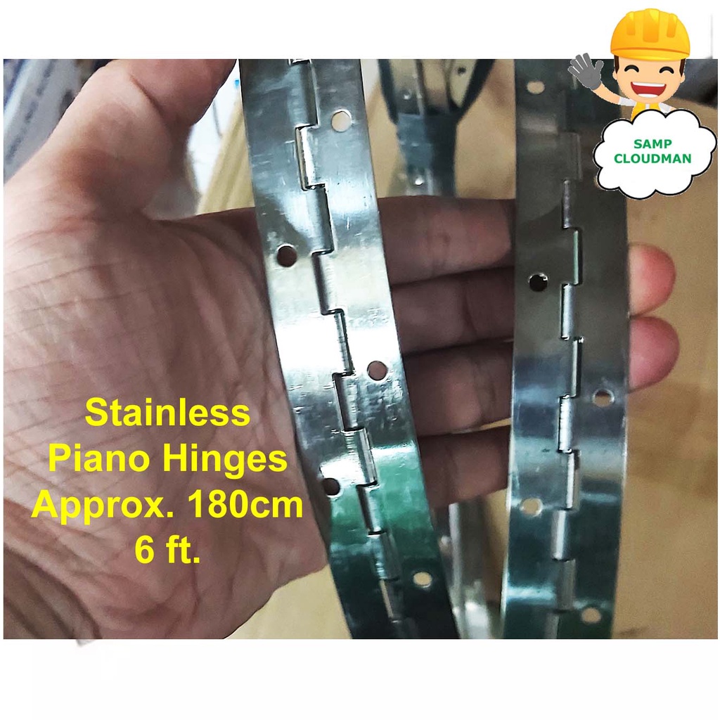 Stainless Piano Hinges 2.5cm x 180cm Approx. 6 Ft. with Screws Bisagra