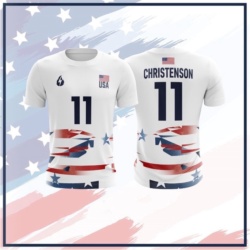 Customizable USA Women Men's Volleyball Jersey TShirt Shopee Philippines