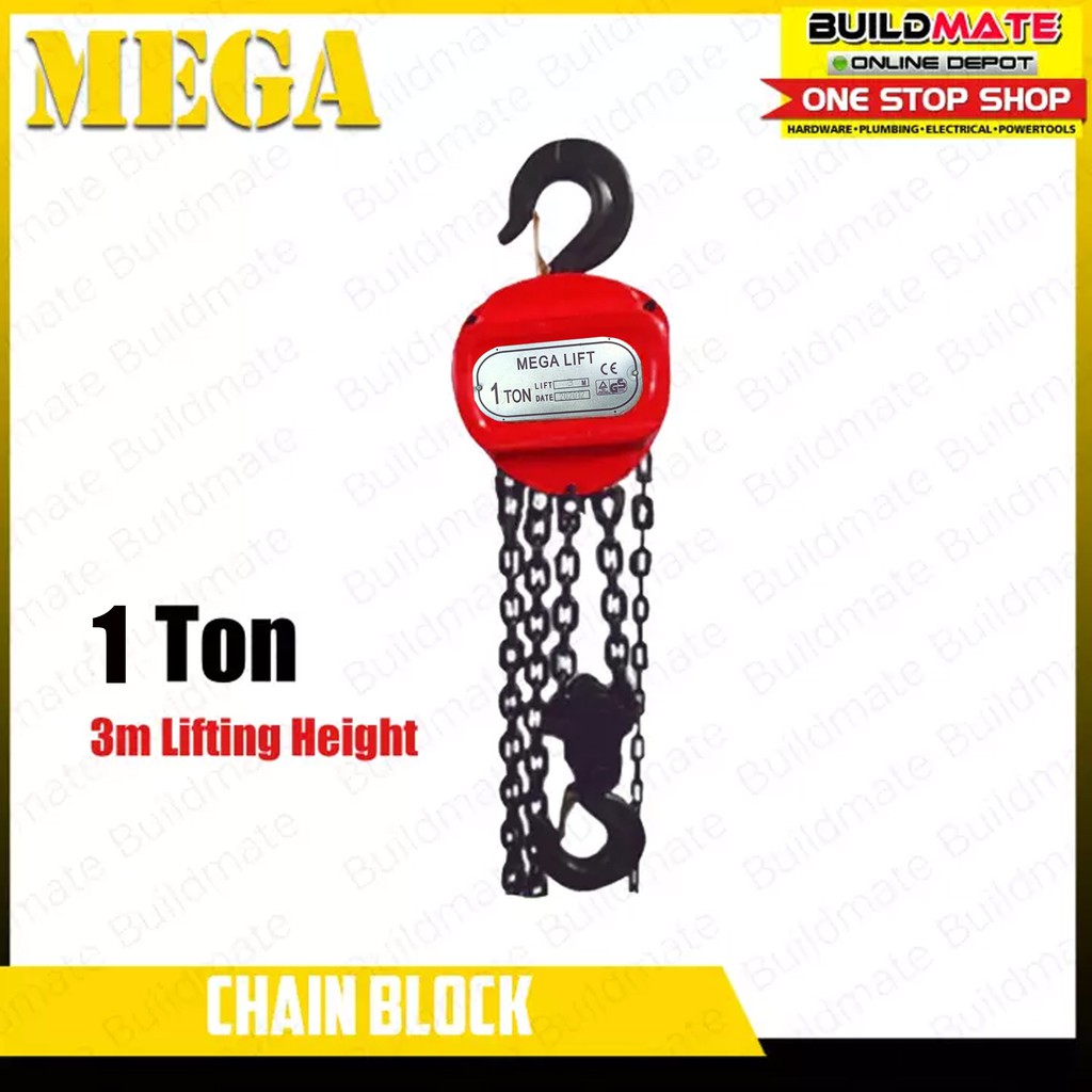 MEGA Chain Block 1 TON Heavy Duty •BUILDMATE• Shopee Philippines