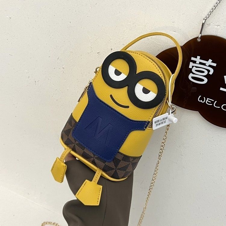3D Despicable Me Minions Messenger Bag Single Chain Shoulder Bag Girls' Mobile Phone Cosmetics