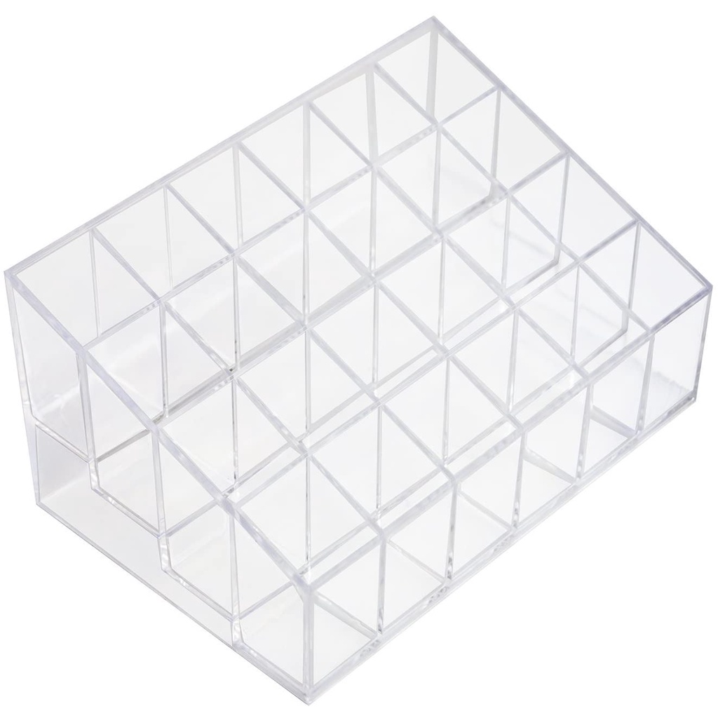 24 Slot Acrylic Lipstick Makeup Organizer & Stackable Stand Shopee