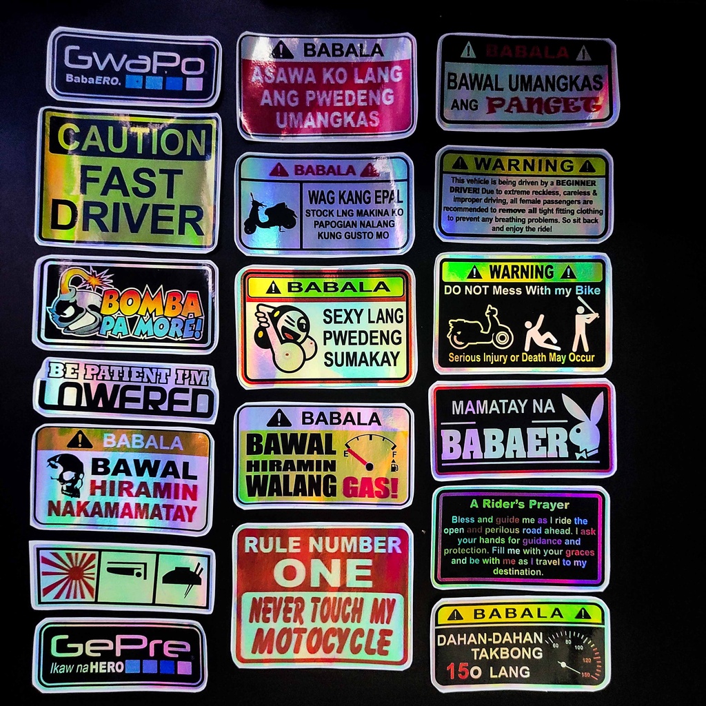 Hologram Motorcycle Car Sticker Helmet Visor Decals PART XII Babala