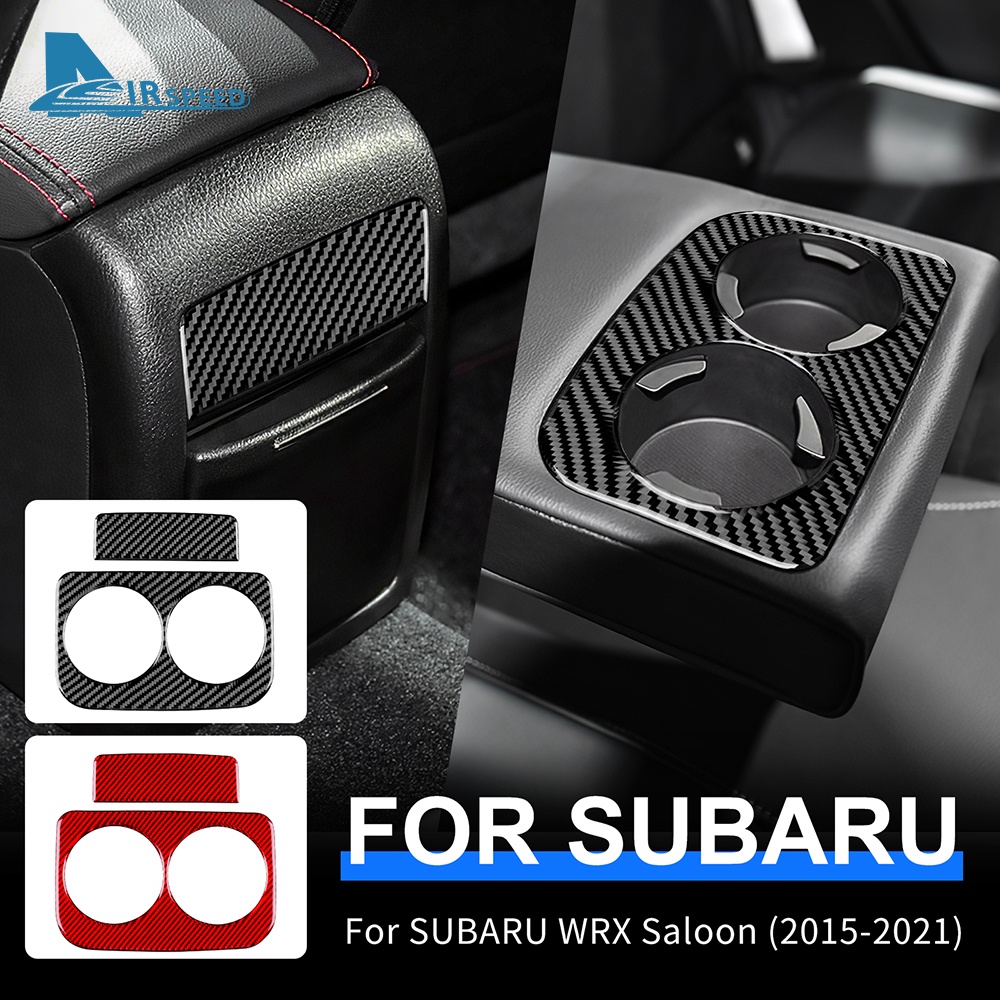 Carbon Fiber Rear Seat Armrest Cup Holder Sticker for Subaru WRX Saloon