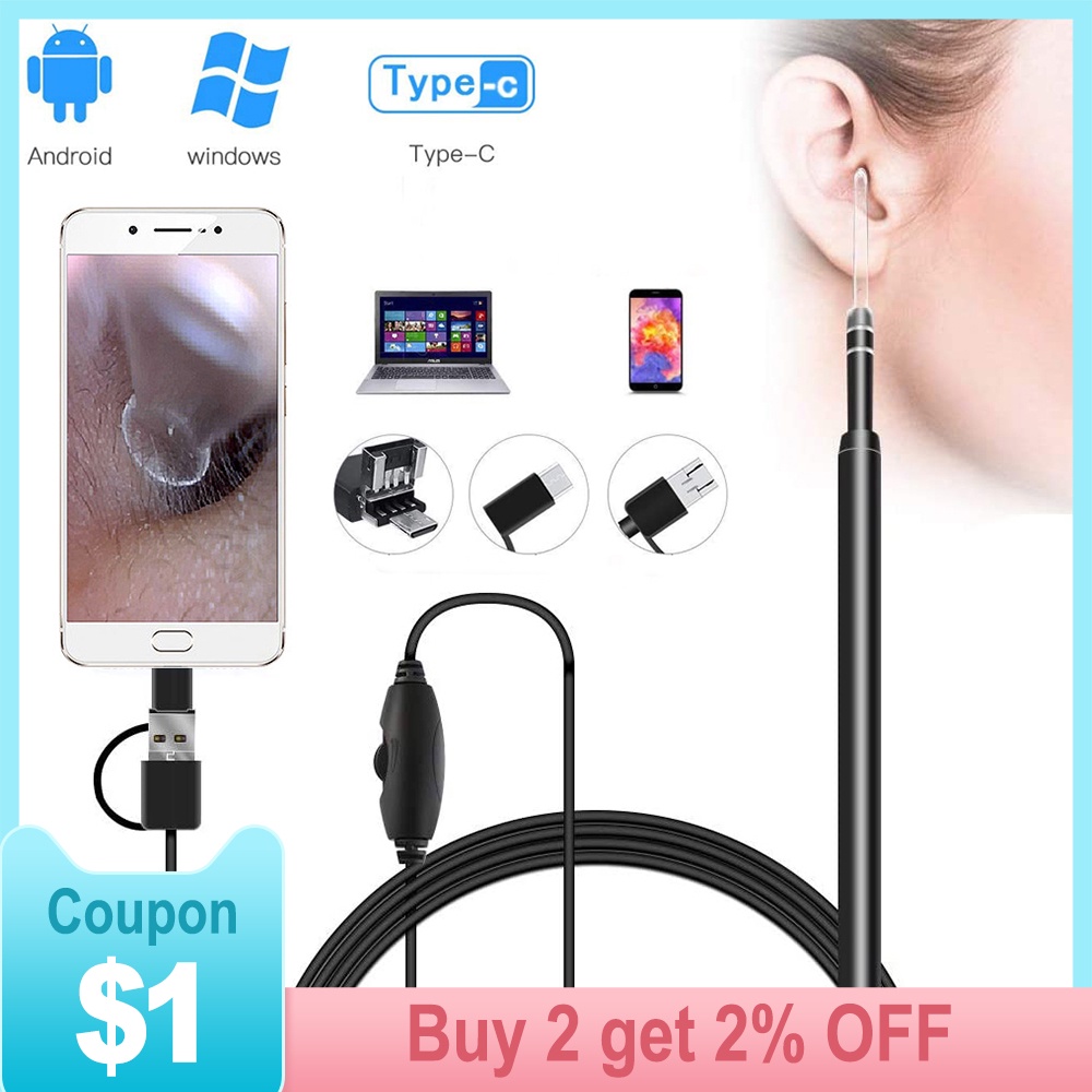 Health Ear Care Medical In Ear Cleaning Endoscope Spoon Mini Camera Ear