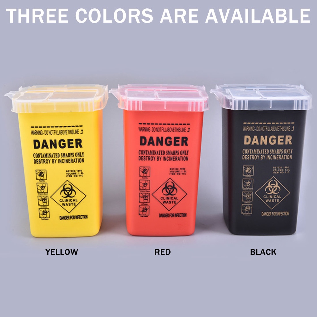 1L Tattoo Waste Box Plastic Tattoo Medical Supplies Container Waste Box
