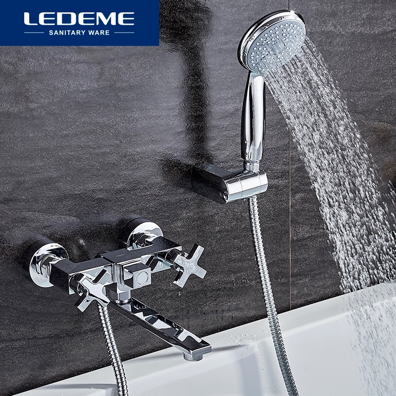 LEDEME 1 Set Classic Bathtub Faucets Single Handle Brass Bath Faucet