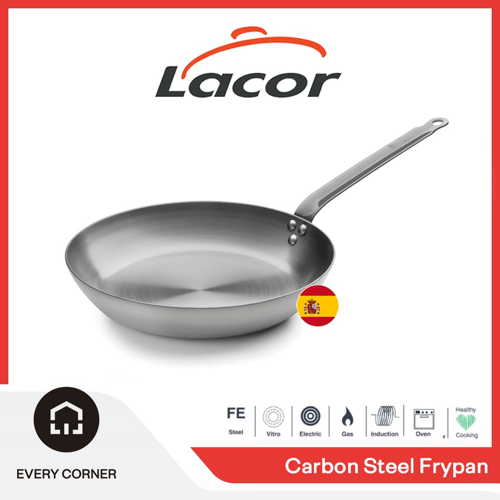 Lacor Carbon steel Iron Frying Pan. Without non stick. Induction, Gas