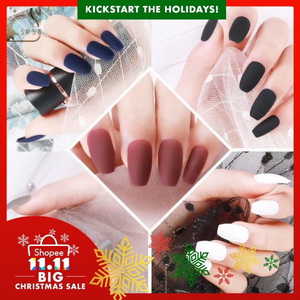 Special offer 24pcs DIY Fake Nails Art Matte False Nail Sensual Matte