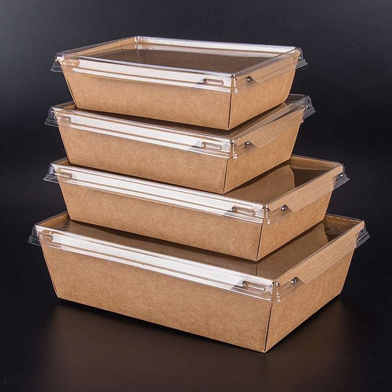 Kraft Paper Lunch Box Disposable toGo Box Rectangular Fast Food Box