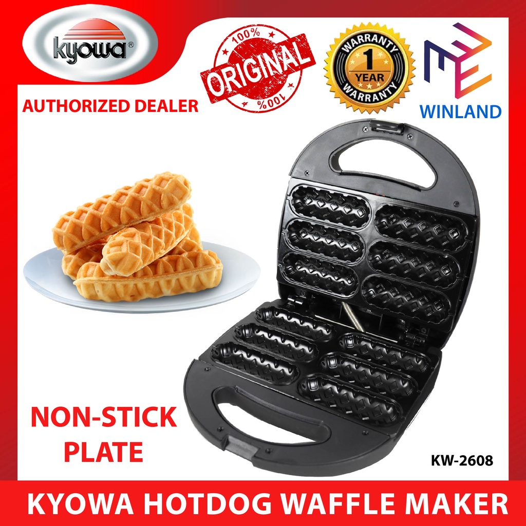 Kyowa Original Electric Hotdog Waffle Maker Pan (Black) KW2608