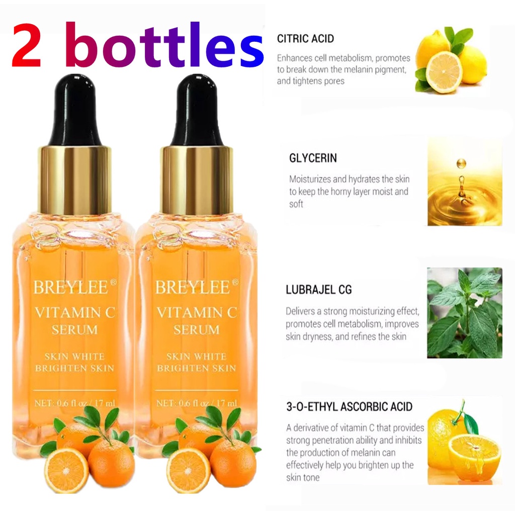 ( 2 bottle )BREYLEE VITAMIN C SERUM SKIN WHITE BRIGHTEN SKIN NET 0,6