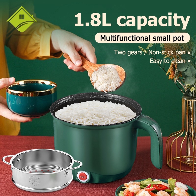 Electric Rice Cooker 1.8L Capacity Mini Rice Cooker NonStick Pan