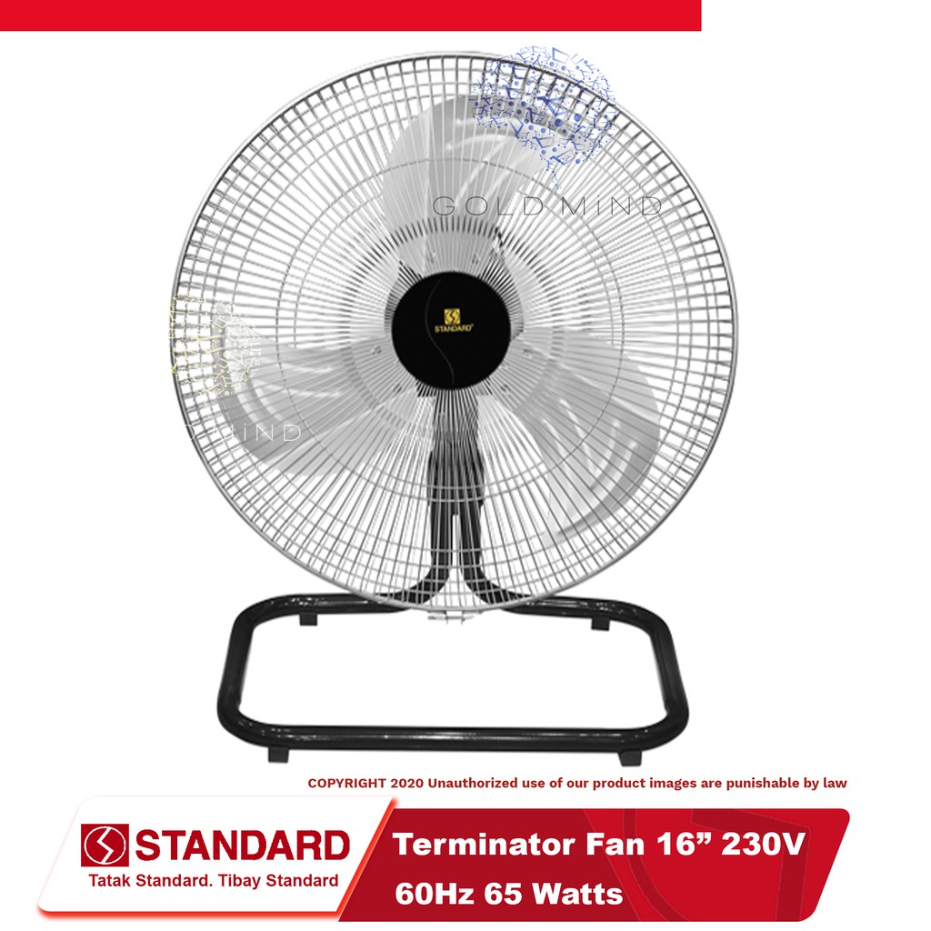 Standard Electric Fan Terminator 16 Inches Metal Blade Yellow Elephant