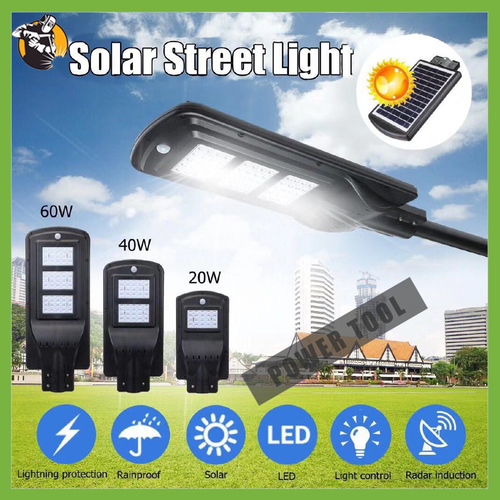 Outdoor solar street light, dusk to dawn motion sensor 60W 90W solar
