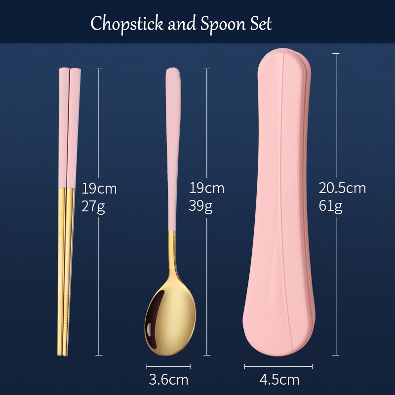 Famulei 304 Stainless Steel Chopstick Spoon Fork Gift Set Shopee