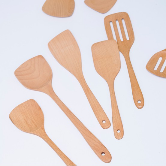 Beech Wood Cooking Utensils Wooden Kitchen Tools NonStick Cookware