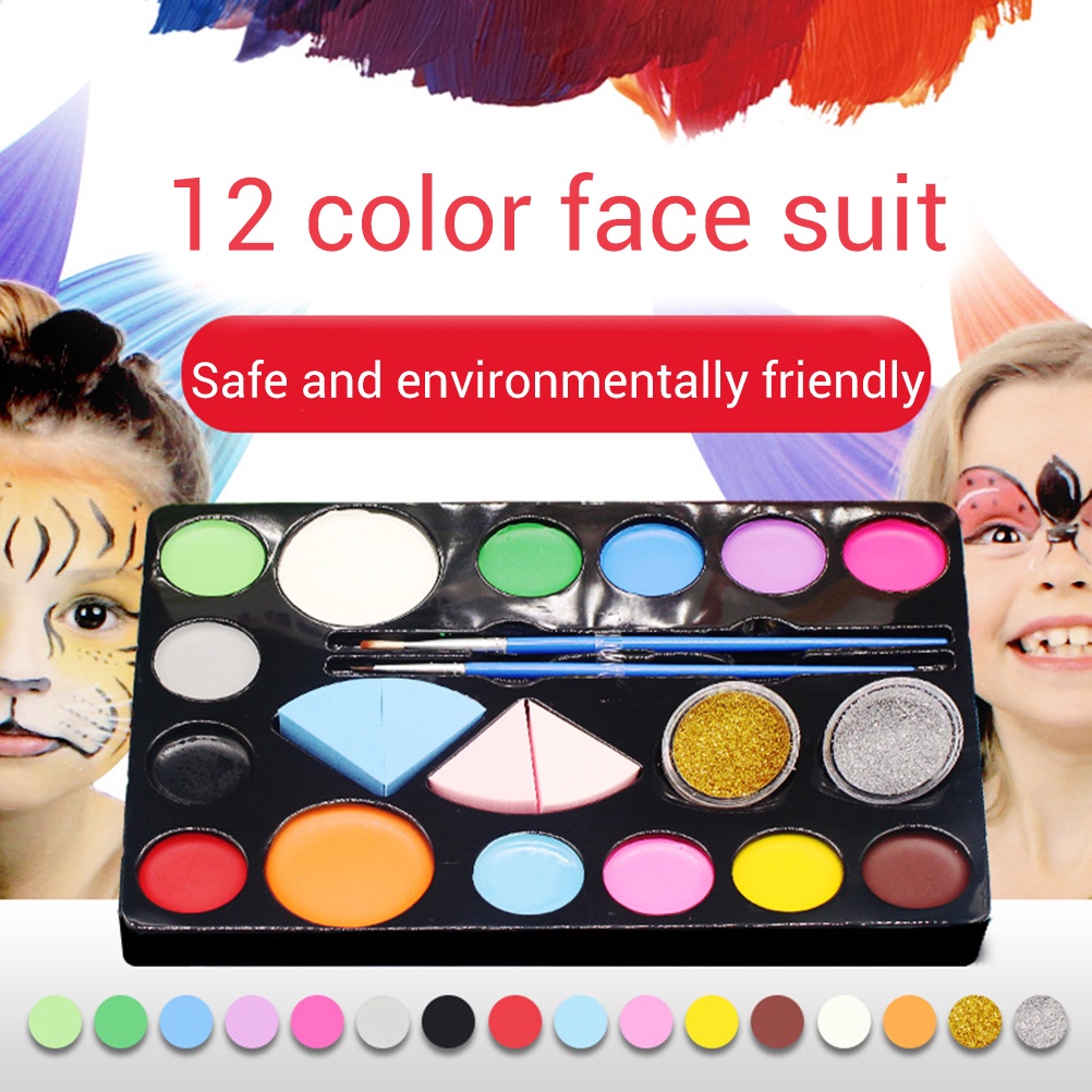 14 Color Face Paint Kit for Kids Halloween Makeup Kit Professional Face