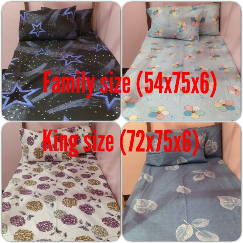 Canadian Cotton Bedsheet Family and King (Full Garterized) Shopee