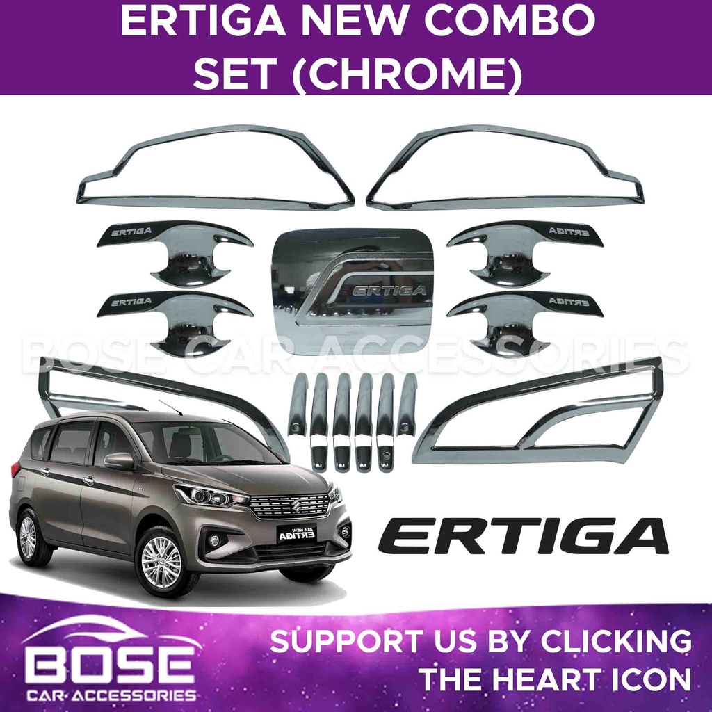Suzuki Ertiga Garnish Cover Set Black Chrome 2019 2022 / Suzuki