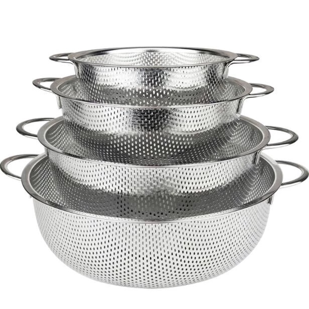 Stainless Steel Double Ears Colander Strainer Big Strainer Salaan