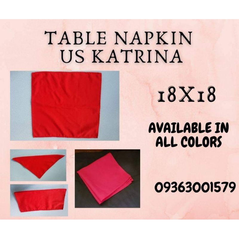 TABLE NAPKIN (10 pcs per pack) US KATRINA MADE Shopee Philippines