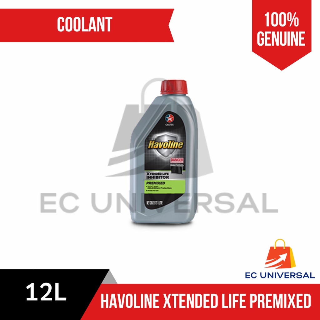 Caltex Havoline XLC AntiFreeze/Coolant Premix 50/50 (12x1 Liters) Box