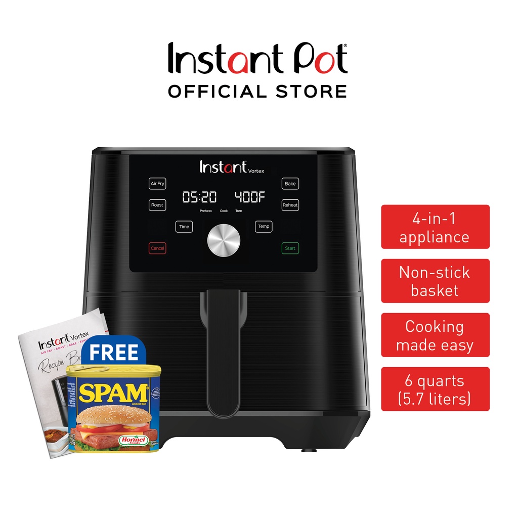 Instant Vortex 4in1 MultiFunctional Smart Air Fryer Black + FREE