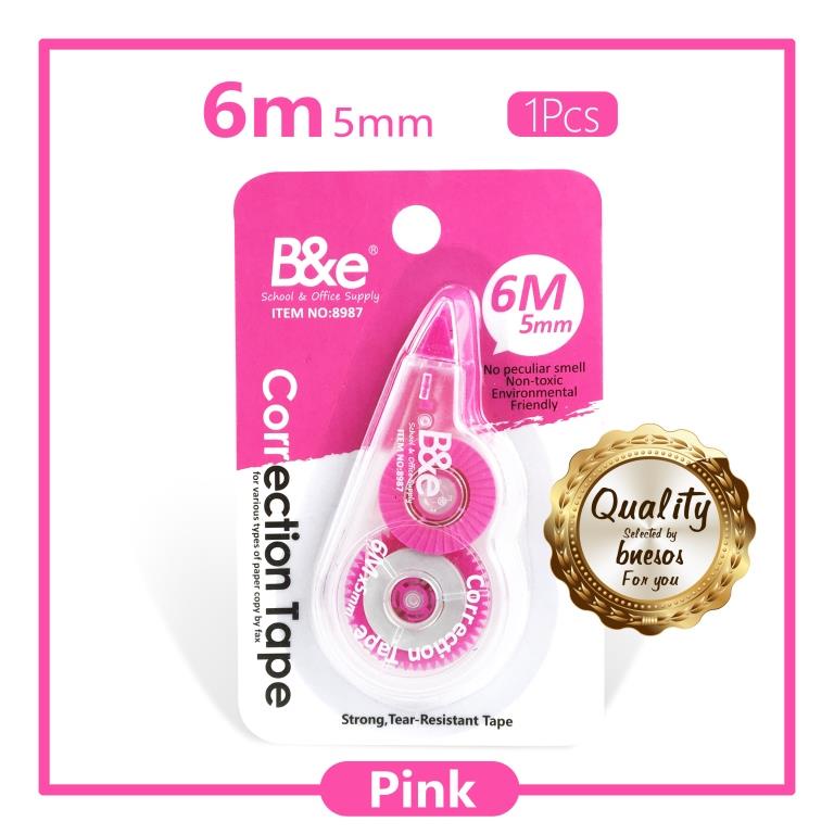 bnesos Stationary School Supplies Correction Tape 8987 6M 3Colors