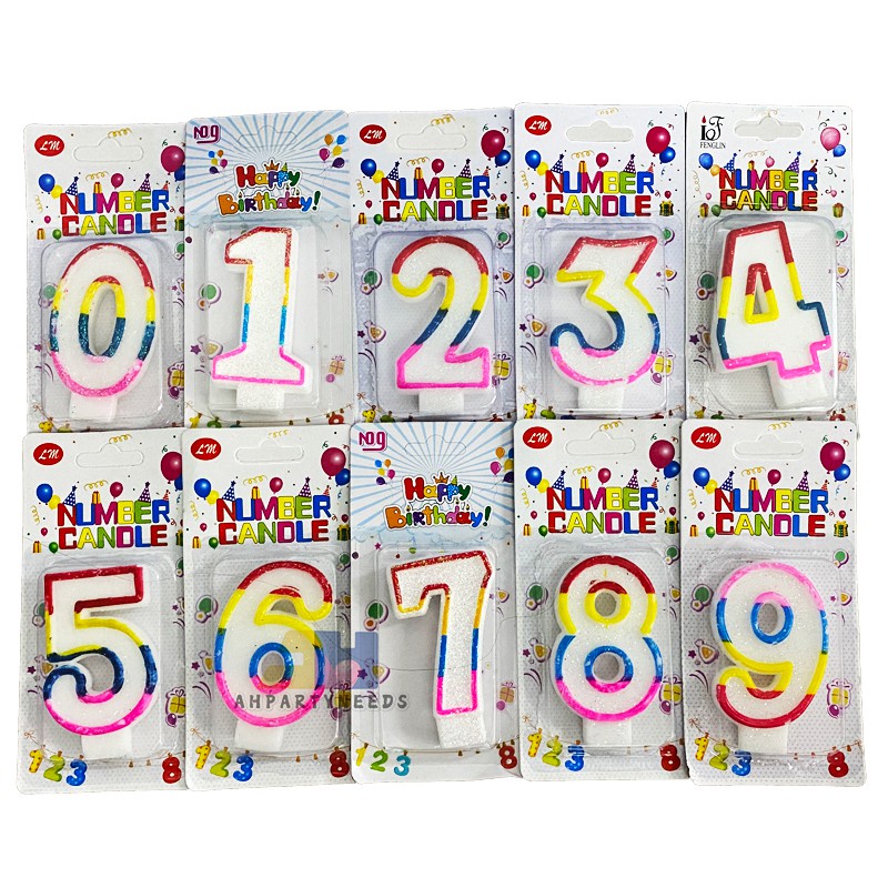 Coloful Glitter Number Candle Birthday Cake Candle Decoration Party