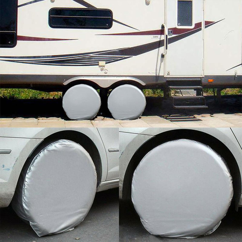 4PCS Waterproof Universal Wheel Tire Covers Dustproof Truck Trailer RV