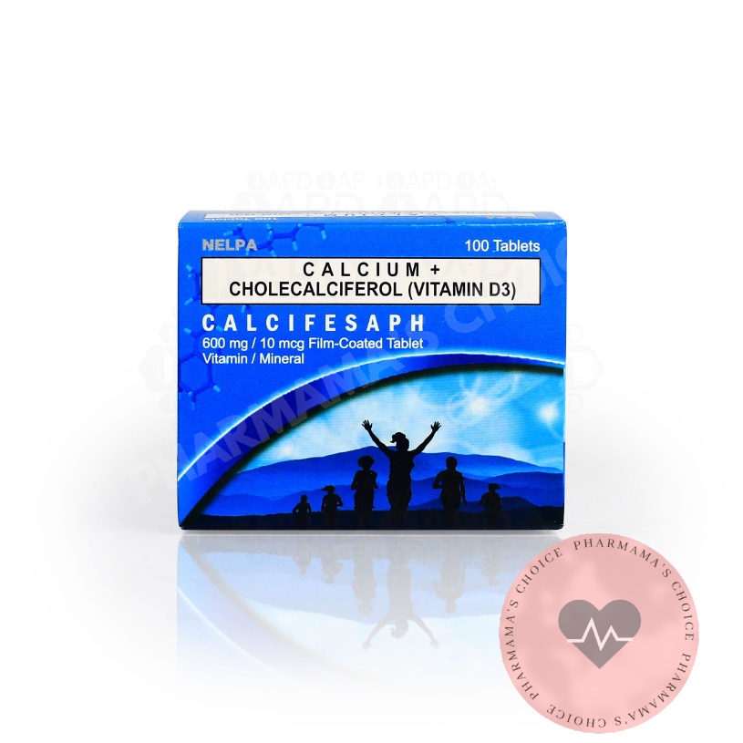 CALCIFESAPH Calcium + Cholecalciferol (Vitamin D3) 600mg/10mcg Film Coated Tablet 100's
