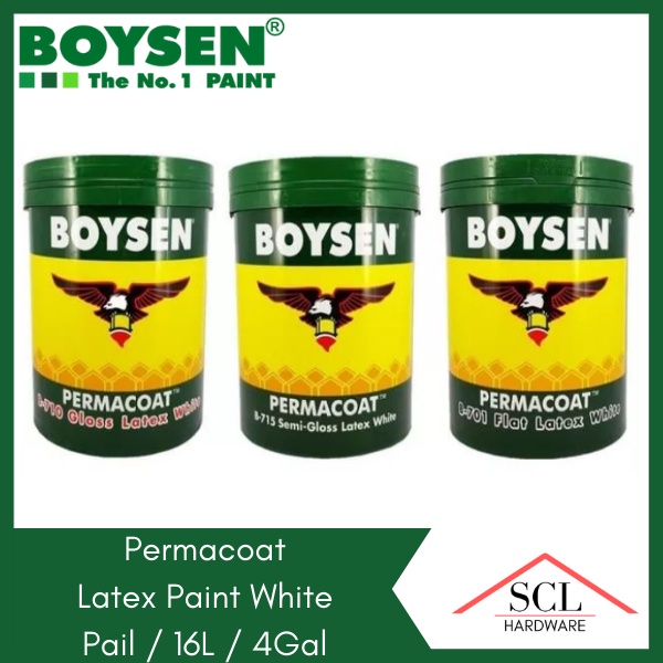 BOYSEN Permacoat Latex (Flat, Gloss, SemiGloss) 16 Liters / 4 Gallon