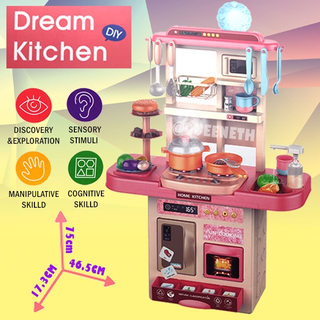 Dream Kitchen BIG Playset Play Pretend Kitchen Toy Set For Kids Girl