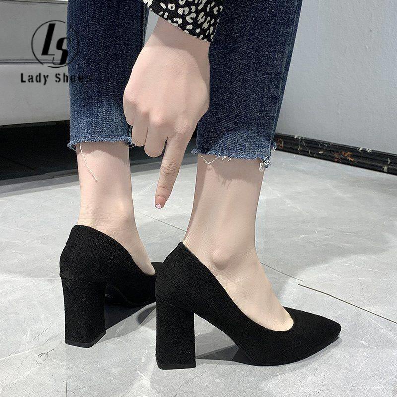 2 inches heels school shoes with heels Block Heels 3CM5 soft leather