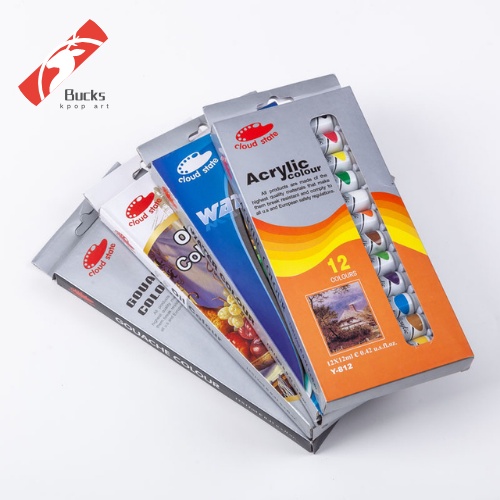 Bucks 12 colors/set Acrylic Paints Set Handpainted Wall Painting