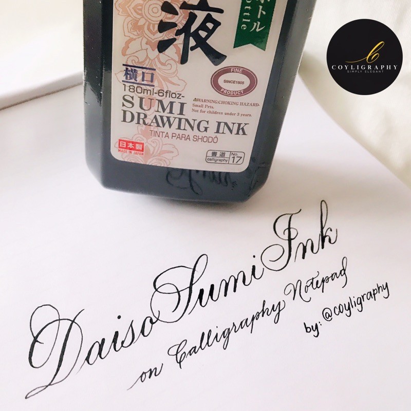 180ml Daiso Sumi Ink for Drawing and Calligraphy (black) Shopee
