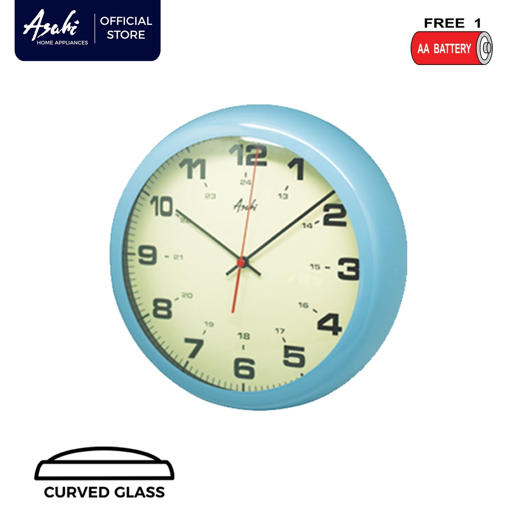 Asahi M1011 11 inches Round Wall Clock Powder Coated Metal Frame Ih