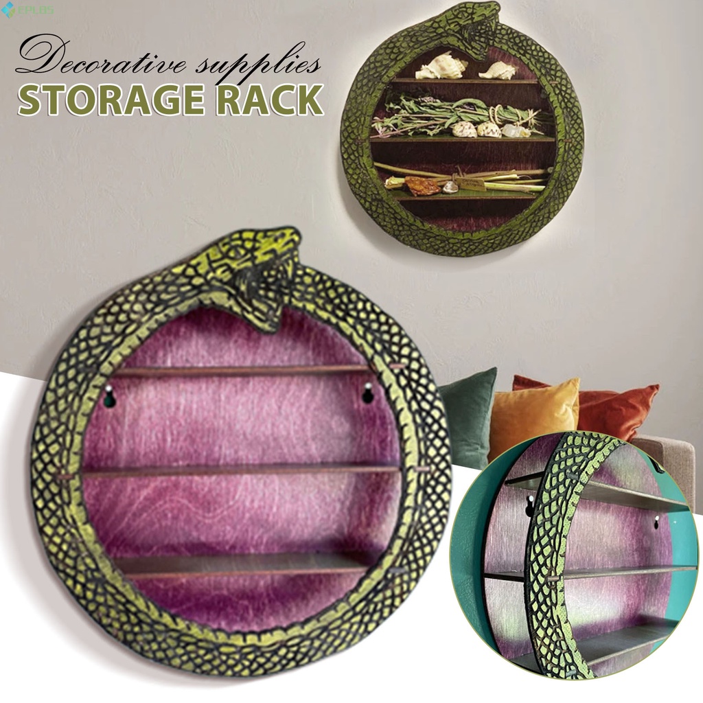 Creative SnakeShape Crystal Display Shelf Multipurpose Wooden Wall