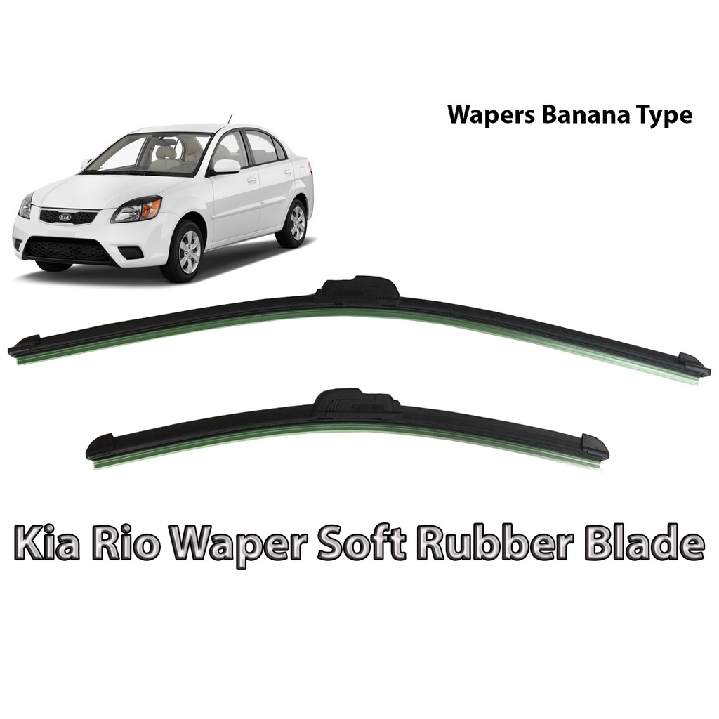 16+22" Kia Rio 20062017 Windshield Classic Wiper Soft Rubber Blade Banana Type Shopee Philippines