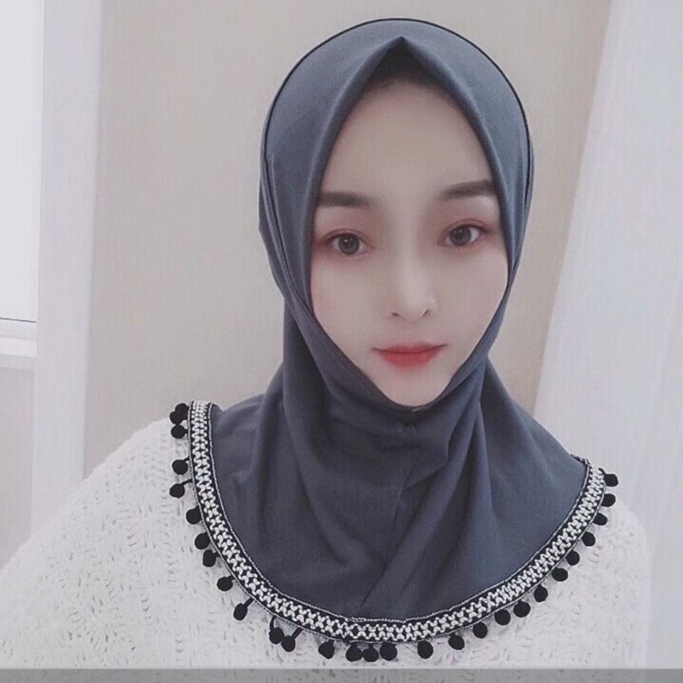 Muslim yarn new explosion models crystal hemp hooded cover head hair