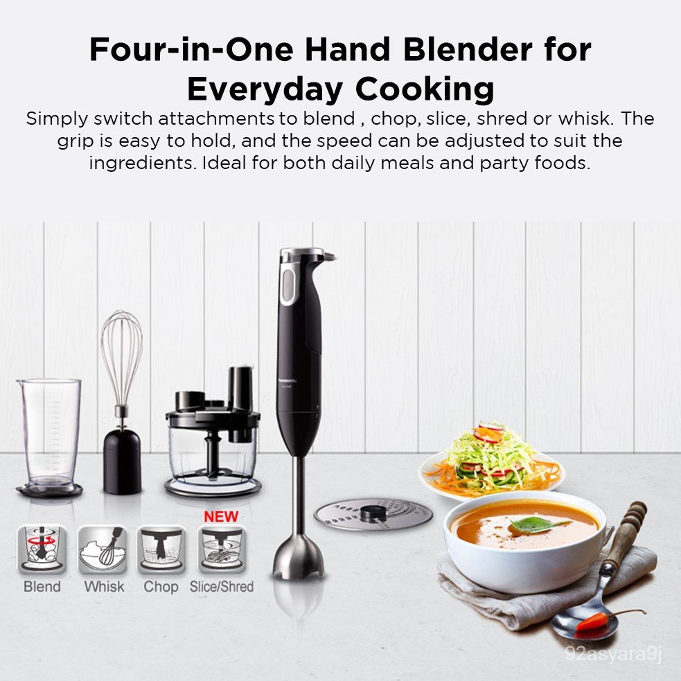 Panasonic 4 in 1 Hand Blender Stick Blender 5 Speed Food Processing