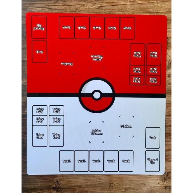 Pokemon Pokeball Play Mat Red And White Two Player Large Playmat FdaK