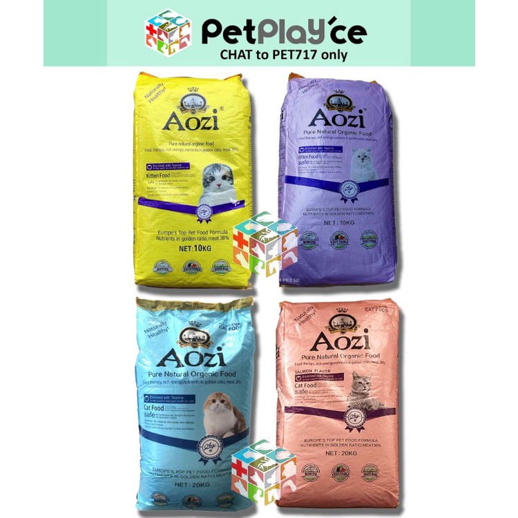 Aozi Kitten & Cat Pure Natural Organic Food Dry 10kg 20kg Tuna Salmon