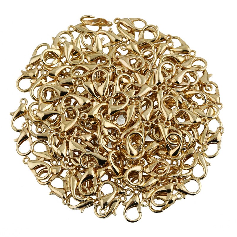 12pcs/lot 10mm Alloy Lobster Clasps Sliver Gold Jewelry Findings Clasp