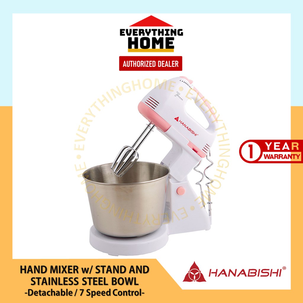 Hanabishi Hand Mixer w/ Stand and Stainless Steel Bowl / HHMB 120SS