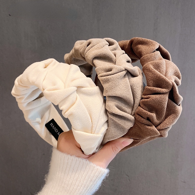 Korean Winter Khaki Style Net Red Widebrimmed Sponge Headband Fashion