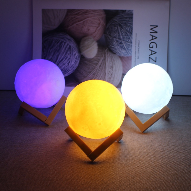 LED Moonlight Bedroom Bedside Lamp Decorative Lamp Star Light Moon Light Colorful Romantic Night